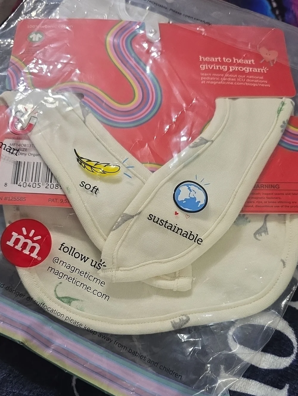 @Magnetic Me Tiny Diny Organic Magnetic Bib.